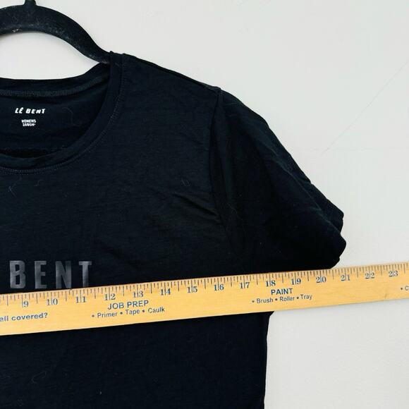 Lé Bent Black Short Sleeve Logo T Shirt Women’s Size L - Picture 3 of 8